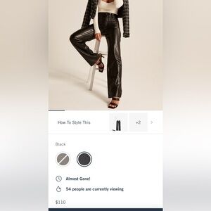 Abercrombie curve love vegan leather 90s relaxed pant